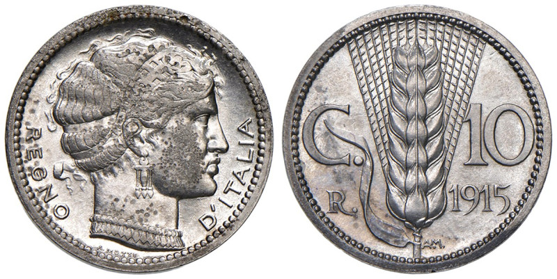 Savoia. Vittorio Emanuele III re d’Italia (1900-1946). Da 10 centesimi 1915 NI. ...