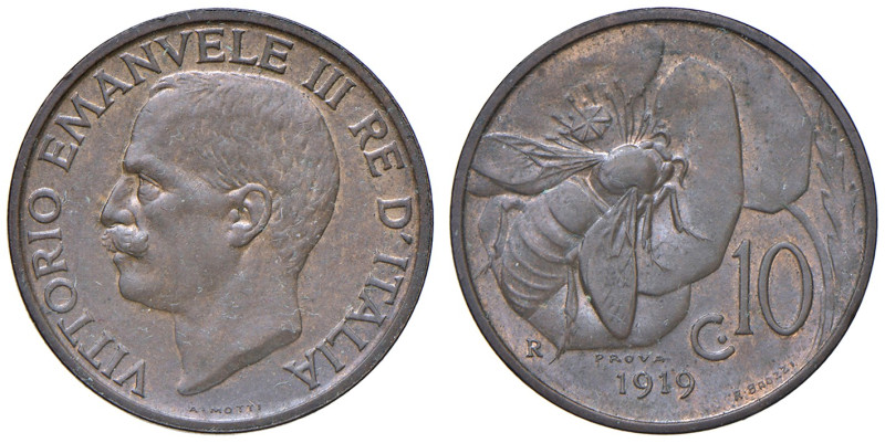 Savoia. Vittorio Emanuele III re d’Italia (1900-1946). Da 10 centesimi 1919 CU. ...