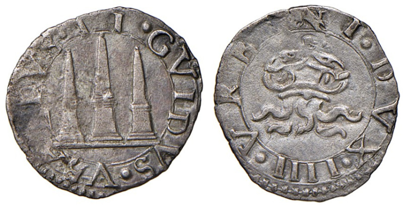 Urbino. Guidobaldo II della Rovere (1538-1574). Soldino AG gr. 0,42. CNI 165. Ca...