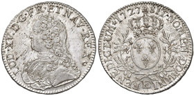 Francia. Luigi XV (1715-1774). Scudo 1727-E (Tours) AG gr. 29,48. Duplessy 1675. Davenport 1330. Fondi lucenti, q.SPL