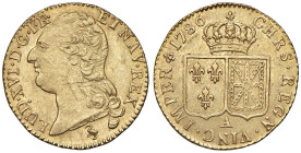 Francia. Luigi XVI (1774-1792). Luigi 1786-A (Parigi) AV gr. 7,58. Duplessy 1707. Friedberg 475. Graffietti al dr., altrimenti q.SPL