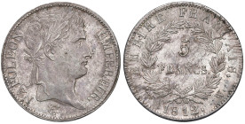 Francia. Napoleone I imperatore (1804-1814). Da 5 franchi 1812–W (Lille) AG. Gadoury 584. q.SPL