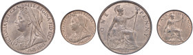Gran Bretagna. Vittoria (1837-1901). Lotto di due monete. Penny 1897 (Londra) CU. Spink 3961. Mezzo penny 1896 (Londra) CU. Spink 3962. FDC