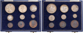 Sudafrica. Commonwealth britannico. Elisabetta II (1952-1961). Serie composta da 9 valori 1954 (Pretoria): da 5, 2,5, 2, 1, 6 d. e 3 d. AG. 1 d, ½ d. ...