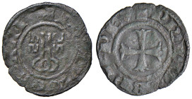 Giovanni XXII (1316-1334). Montefiascone. Denaro paparino MI gr. 0,46. Muntoni 5. Berman 173. MIR 188/1. Molto raro. BB