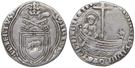 Callisto III (1455-1458). Roma. Grosso AG gr. 3,33. Muntoni 7. Berman 350. MIR 351/2. Molto raro. Graffietti al dr., altrimenti BB