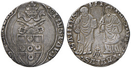 Pio II (1458-1464). Roma. Grosso (segno M sormontata da croce doppia: Emiliano Orfini zecchiere) AG gr. 3,15. Muntoni 13. Berman 364. MIR 362/2. Conio...