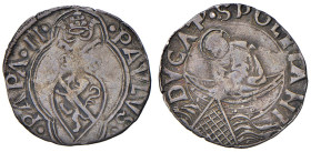 Paolo II (1464-1471). Spoleto. Bolognino marchigiano AG gr. 0,94. Muntoni 84. Berman 441. MIR 441/1 (zecca del Ducato di Spoleto: Foligno). Molto raro...