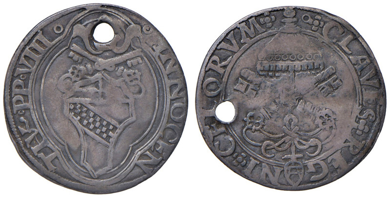 Innocenzo VIII (1484-1492). Ancona. Mezzo grosso AG gr. 1,47. Muntoni 14 (questo...