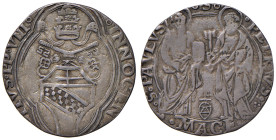 Innocenzo VIII (1484-1492). Macerata. Grosso AG gr. 2,95. Muntoni 34. Berman 513. MIR 508. Molto raro. Tosato, altrimenti BB/q.BB