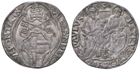 Alessandro VI (1492-1503). Ancona. Grosso AG gr. 3,00. Muntoni 23. Berman 538. Dubbini-Mancinelli pag. 77 (1° tipo). MIR 536 (zecca della Marca Anconi...