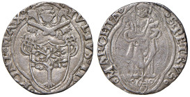 Giulio II (1503-1513). Ancona. Terzo di giulio AG gr. 0,92. Muntoni 73. Berman 595. Dubbini-Mancinelli pag. 101 (1° tipo). MIR 603/1 (zecca della Marc...