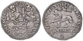 Leone X (1513-1521). Roma. Giulio AG gr. 3,53. Muntoni 27. Berman 644. MIR 629. Molto raro. Porosità del metallo, altrimenti BB/Buon BB