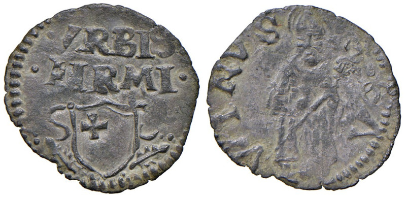 Leone X (1513-1521). Fermo. Quattrino MI gr. 0,50. Muntoni 121 var. Berman 701. ...