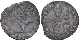 Adriano VI (1521-1523). Parma. Mezzo giulio 1523 AG gr. 1,51. Muntoni 25a. Berman 810. MIR 760/2. Ex listino Rinaldi gennaio 1991, 31. Molto raro. Pat...