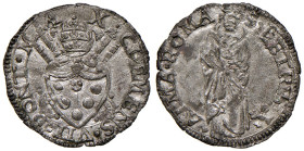 Clemente VII (1523-1534). Roma. Quattrino (segno Giacomo Balducci) MI gr. 0,73. Muntoni 72. Berman 855. MIR 815/1. Raffinato conio di Benvenuto Cellin...