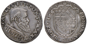 Paolo III (1534-1549). Bologna. Da 2 terzi di paolo 1538-1548 AG gr. 3,20. Muntoni 105. Berman 928. Chimienti 315. MIR 906/2. Molto rara. Lieve ondula...