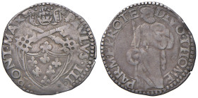 Paolo III (1534-1549). Parma. Terzo di paolo AG gr. 1,65. Muntoni 161 var. I. Berman 960. MIR 945/2. Variante con rosetta nel campo del rovescio. Rari...