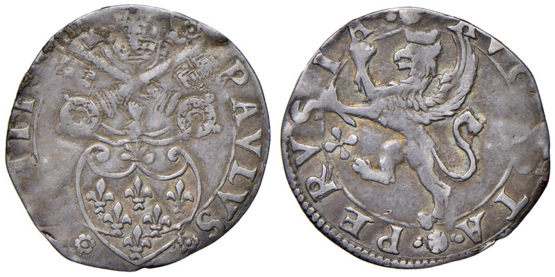 Paolo III (1534-1549). Perugia. Grosso AG gr. 1,49. Muntoni 171. Berman 966. Fin...