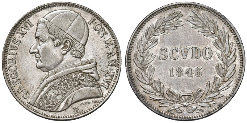 Gregorio XVI (1831-1846). Roma. Scudo 1846 anno XVI AG. Pagani 214. MIR 3104/17....