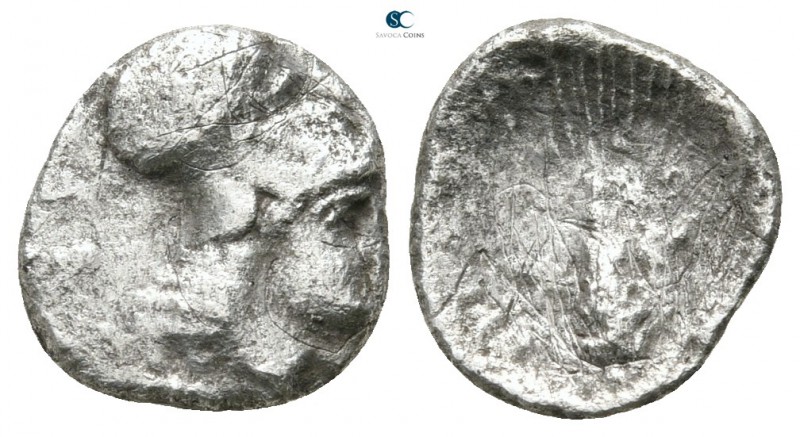 Lucania. Metapontion 325-275 BC. 
Diobol AR

11 mm., ,91 g.



fine