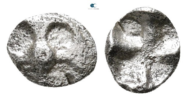 Macedon. Uncertain mint circa 500-400 BC. 
Tetartemorion AR

7 mm., ,25 g.
...