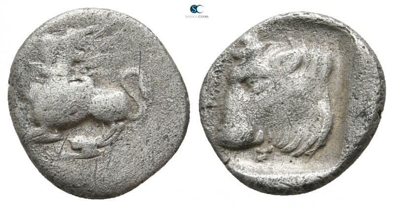 Thrace. Abdera 395-360 BC. 
Diobol AR

12 mm., 1,27 g.



fine