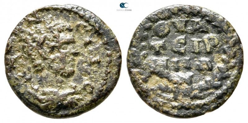 Lydia. Thyateira . Caracalla AD 198-217. 
Bronze Æ

14 mm., 1,38 g.



ne...