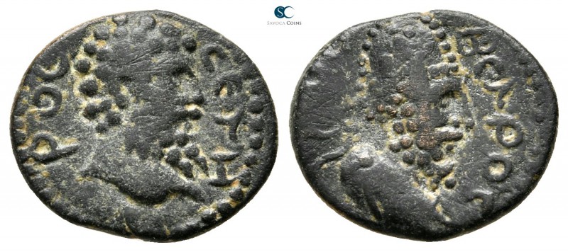 Mesopotamia. Edessa. Septimius Severus, with Abgar VIII AD 193-211. 
Bronze Æ
...