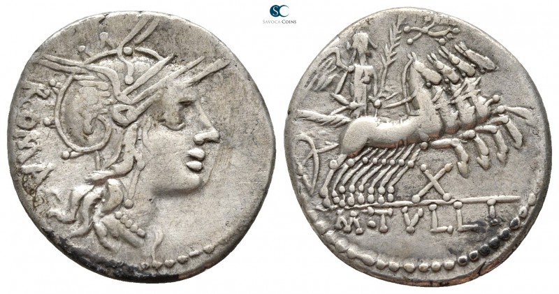 M. Tullius 119 BC. Rome
Denarius AR

21 mm., 3,77 g.



very fine