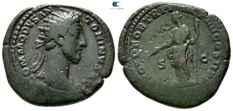 Commodus AD 180-192. Rome
Dupondius Æ

27 mm., 11,05 g.



nearly very fi...