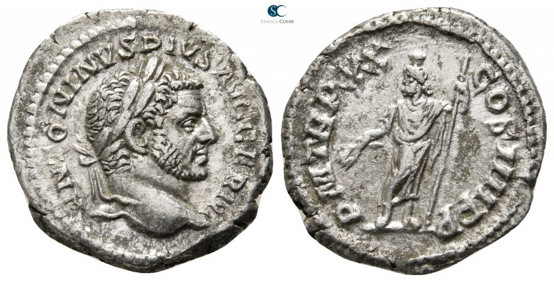 Caracalla AD 198-217. Rome
Denarius AR

18 mm., 3,19 g.



very fine