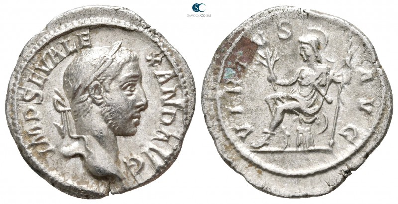 Severus Alexander AD 222-235. Rome
Denarius AR

20 mm., 2,95 g.



very f...