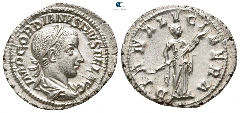 Gordian III AD 238-244. Rome
Denarius AR

21 mm., 3,23 g.



extremely fi...