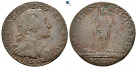 Italy. Vittorio Amedeo III AD 1773-1796. 1795. 5 Soldi Cu