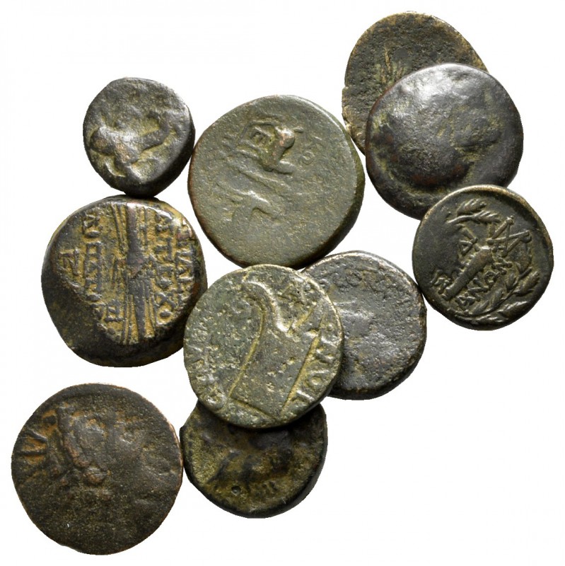 Lot of ca. 10 greek bronze coins / SOLD AS SEEN, NO RETURN!

fine