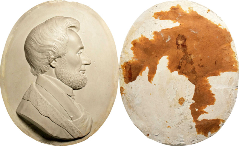 "1861" (2010) Abraham Lincoln Portrait Plaster. Uniface. Design by Salathiel Ell...