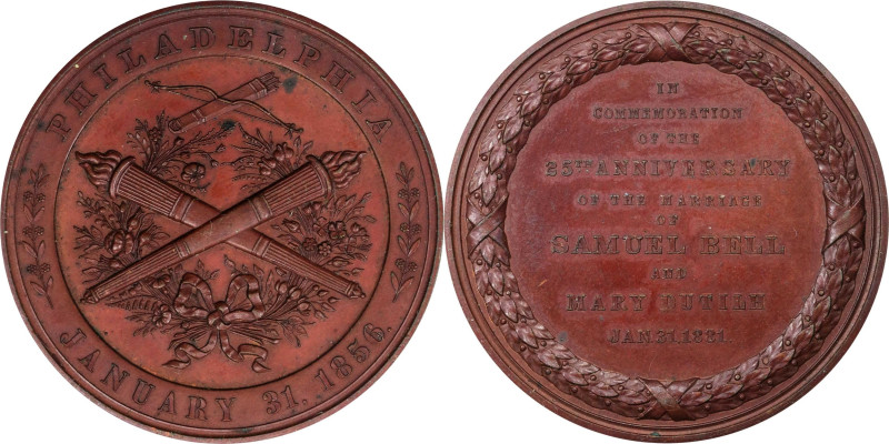 1881 25th Anniversary of the Marriage of Samuel and Mary Bell Medal. Julian PE-5...