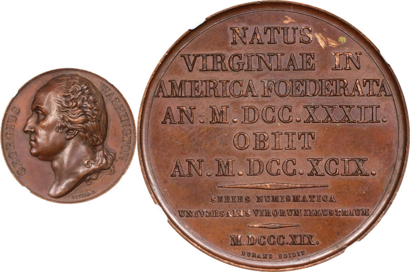 "1819" Series Numismatica Medal. First Issue. WASHINGTON. Musante GW-98, Baker-1...