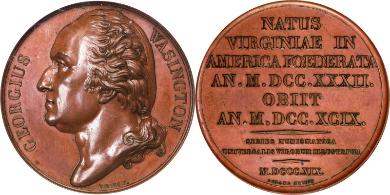 "1819" (ca. 1830) Series Numismatica Medal. WASINGTON Issue. Musante GW-100, Bak...