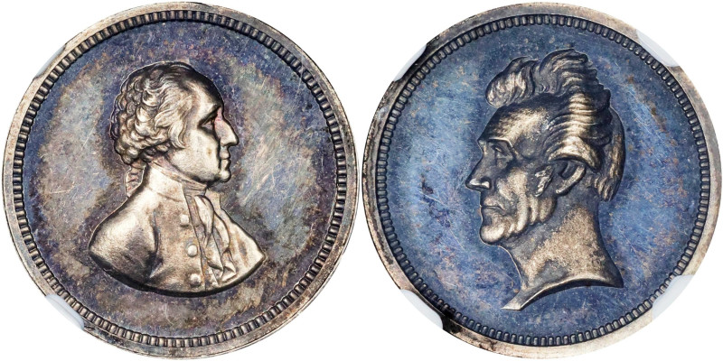 Undated (ca. 1862) U.S. Mint Washington and Jackson Medalet. Paquet First Obvers...