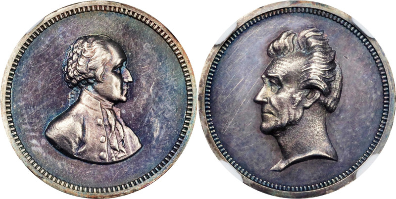 Undated (ca. 1862) U.S. Mint Washington and Jackson Medalet. Paquet First Obvers...