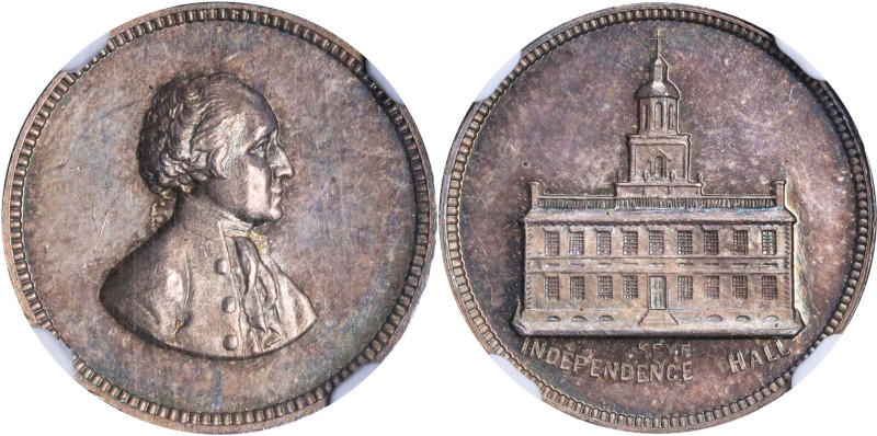 Undated (ca. 1876) Independence Hall Medalet. Paquet First Obverse - Independenc...