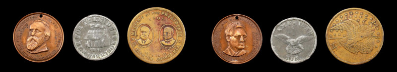 Lot of (3) Medals Relating to Presidents.
Included are: DeWitt-RBH 1876-5, copp...