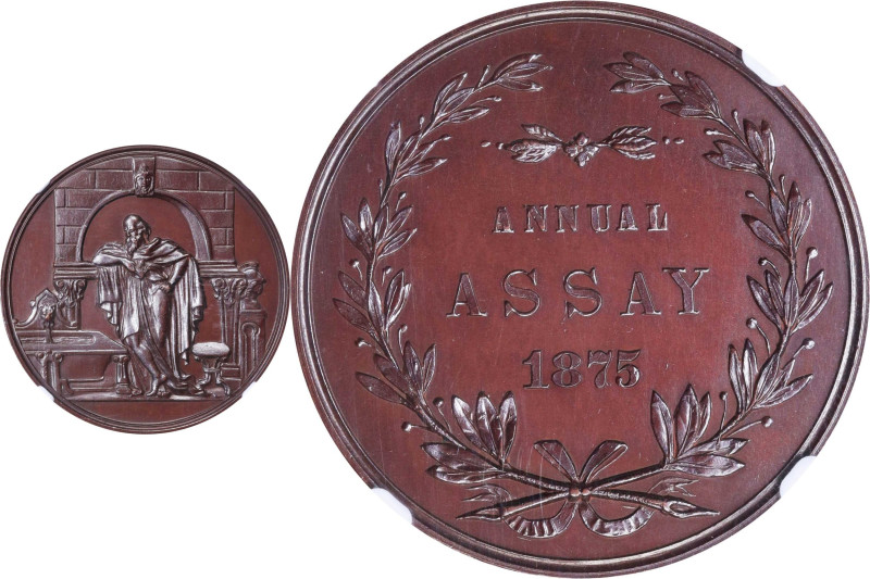 1875 United States Assay Commission Medal. JK AC-14. Rarity-5. Copper, Bronzed. ...