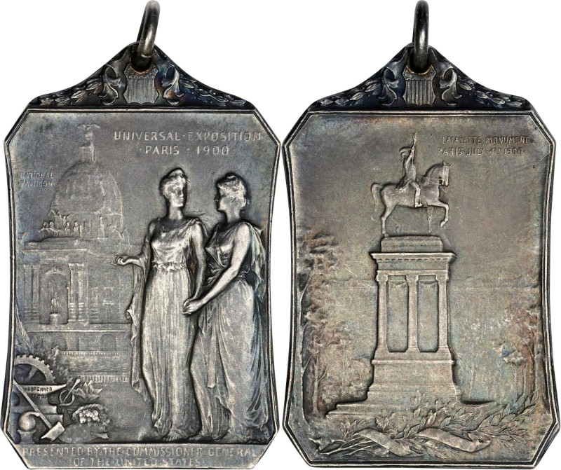 1900 Paris World's Fair Plaquette. By Victor David Brenner. Smedley-33. Silver. ...