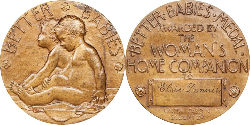 1913 Better Babies Medal. By Laura Gardin Fraser. Bronze. Choice About Uncircula...