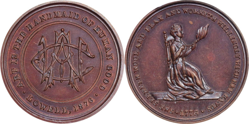 1876 Lowell, Massachusetts Centennial Medal. Julian CM-26. Bronze. MS-63 (PCGS)....