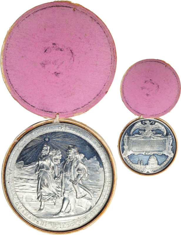 1892-1893 World's Columbian Exposition Danish Medal. Eglit-37, Rulau-X11A. White...