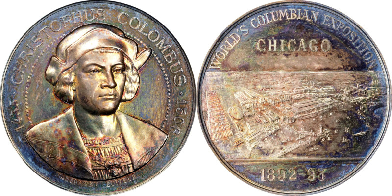 1892-93 World's Columbian Exposition Massonnet Medal. Eglit-99, Rulau-X16. White...